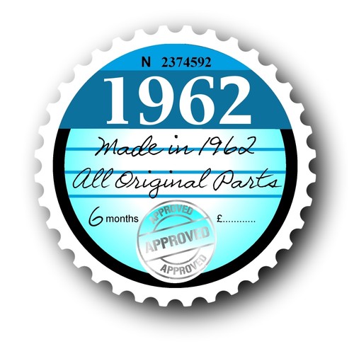 Retro 1962 tax disc disk - retro,
