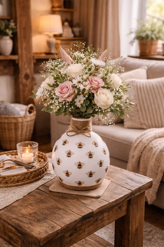 Rustic bumblebee glass vase