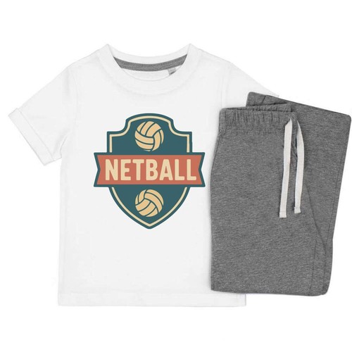 Netball emblem kids - 'netball, cotton