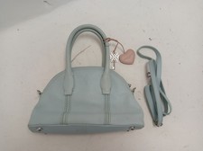 Bailey & Quinn Pale Blue Leather Handbag with Stain - Used 13x8x4"