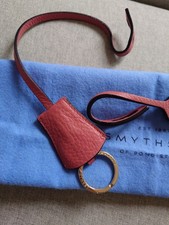 Smythson Rose Pink Leather Key Ring Cloche And Tag- New Unused