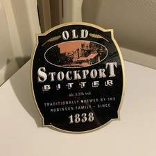 Vintage Robinsons old stockport bitter Sign, Pump Clip, Font Badge, Pub Mancave