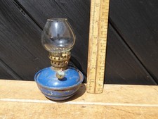 WW2 /1940s Home Front / Anderson Shelter Kelly Lamp . Blue with Glass shade