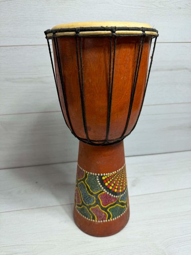 Hand carved wooden djembe - hand, drum