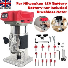 Brushless Trimmer Router 30000Rpm for Milwaukee 18V Battery for Woodworking Tool