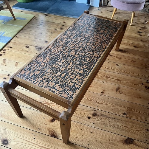 Vintage etched copper topped - etched,