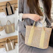Ladies Wicker Handbag Bag Tote
