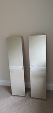 Pair of Tall MIRROR STAINLESS STEEL Bathroom Slimline Wall Mounted Cabinets
