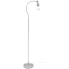 Chrome Gooseneck Floor Lamp Adjustable Reading Light E27 LED Bulb Modern