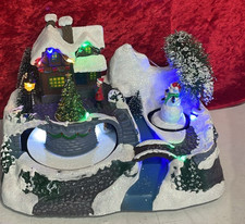 LED Light Animated Village Christmas Carousel