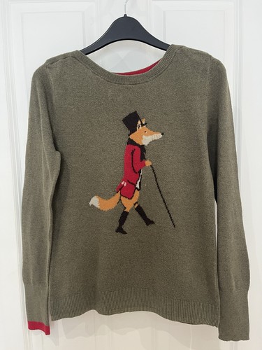Joules khaki fox jumper - jumper., size