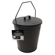 JVL Charnwood Coal Bucket Fire Fireside Log Holder 28 x 32cm with Handle & Lid