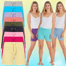 Womens Cotton Jersey Shorts Elastic Waist Summer Beach Casual Yoga Hot Pants New