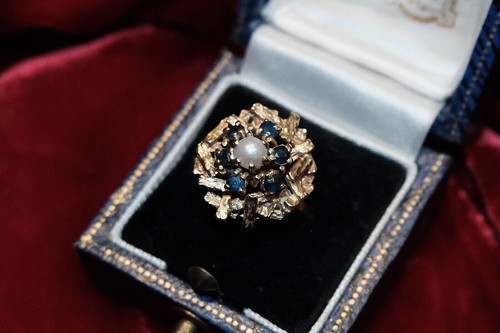Antique gold ring with - antique,