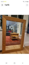 Beautiful Solid Oak Bevelled Wall Mirror