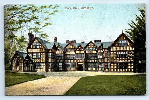 Postcard oswestry park hall - postcard,