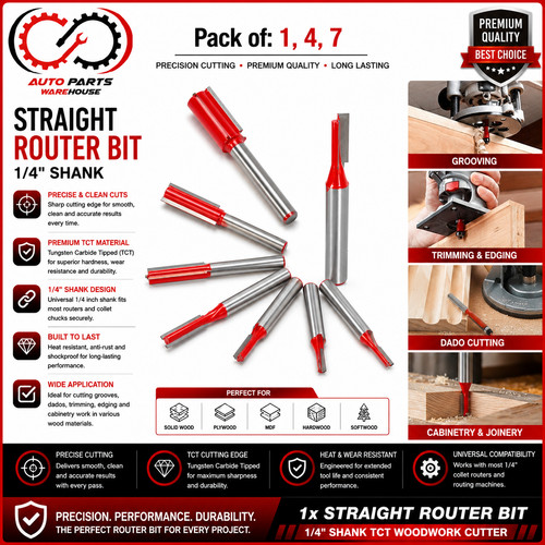 Shank straight router bit - 1/4",