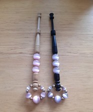 2 Wood Lace Bobbins. Light +
