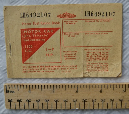 Unused motor fuel ration - unused,