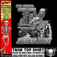 Sunbeam Tiger Hot Rod Muscle Car Gasser Drag Race Cartoony Skeleton Tank Top O17
