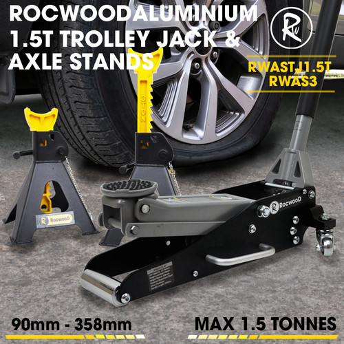 Aluminium trolley jack - aluminium, 1.5