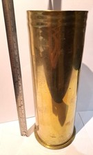 WW1 GERMAN BRASS SHELL CASE 1917 TRENCH ART