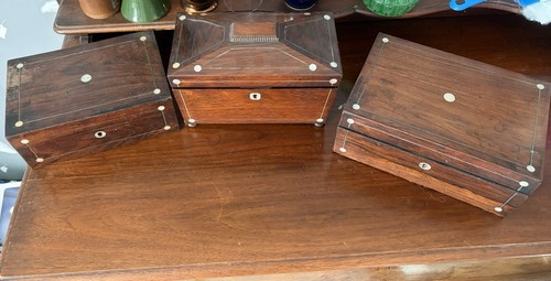 Antique rosewood tea caddy - antique,