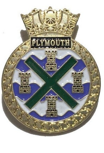 Hms plymouth lapel pin - plymouth,