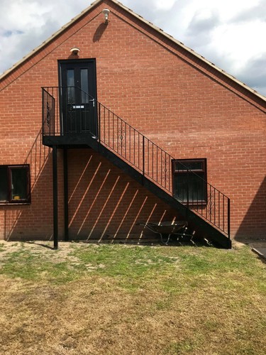Steel staircase metal