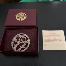 Hallmarked Silver Past Times Copy of A Japanese Dragon Brooch In Vgc