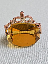 Antique 9ct citrine large swivel fob pendant 8.6gr