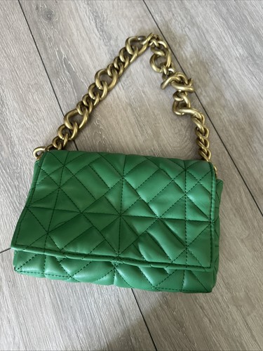 Zara green quilted handbag - quilted,
