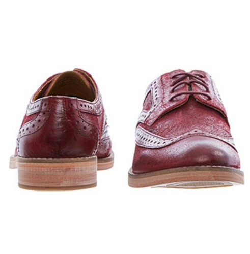 Shoes maroon leather brogues - maroon,