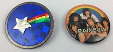  2 x rainbow  music band badges - vintage joblot -  classic rock