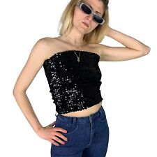 vintage black sequin boobtube 