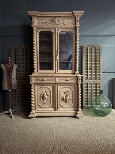 Glazed french bookcase - french,