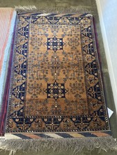 Golden Afghan 100% Wool Hand Knotted Nahzat Khal Mohammedi Rug 126 x 83 cm