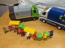 Playmobil 4418 Bin Lorry Garbage Trucks X 2 Recycling with Bins And Bin Peoples 