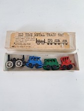 Vintage Japan Miniature De Witt Clinton Metal 4 Car Train Set In Box