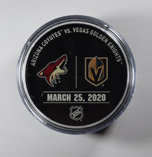 Arizona Coyotes Vs Vegas Golden Knights Official Warm-Up Puck 25/3/2020