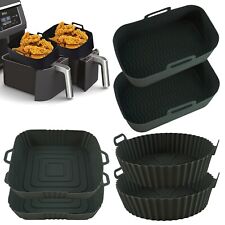 2Pcs Air Fryer Liners Silicone Pots Baking Dishes Trays Non Stick Handled Pans