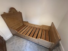 Antique French Pine Sleigh Bed