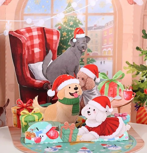 Pop xmas card teddy - up,