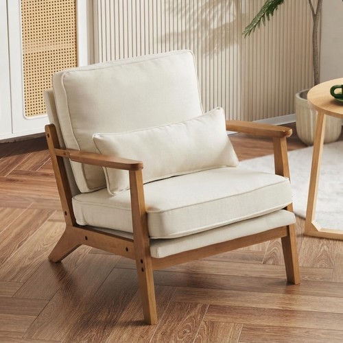 Solid wood lounge chair with - solid,