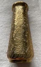 BRASS POSY VASE Flowers Leaves