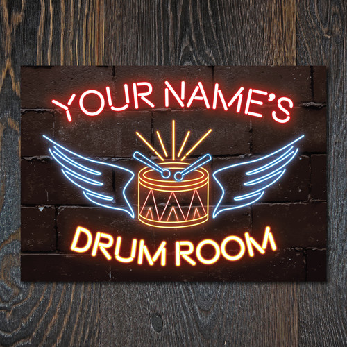 Personalised neon effect drum - effect,
