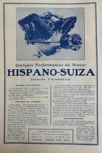 1923 pub hispano - pub, hispano-suiza