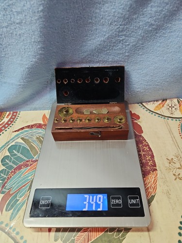 Antique mini brass weight - mini,