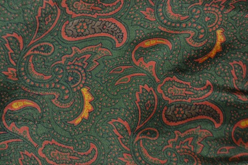 Green silk ascot cravat - silk, with