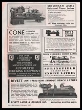 1937 Rivett Lathe & Grinder Boston Massachusetts Spindle Bench Lathes Print Ad
